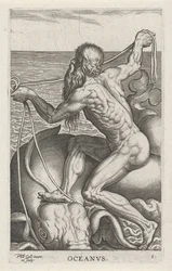 Zeegod Oceanus Oceanvs (název na objektu) Rivier-en zeegoden (název série) Elegantní portréty mořských polobohů a tuleňů Amnicus (název série)
