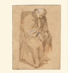 Joost van den Vondel, spící v křesle