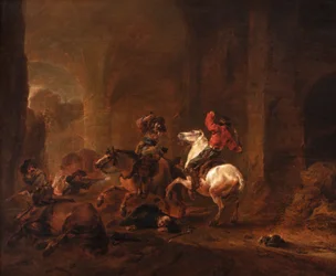 Bandits Ambushing Travelers on a Path between Ruins, c.1635-50 (olej na panelu)