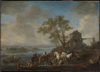Jezírko na řece, asi 1662-1663 (olej na desce)
