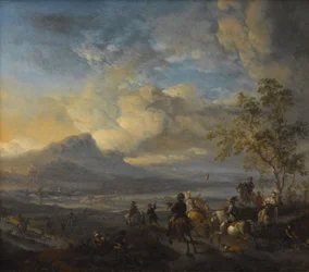 Lov na sokola, asi 1658-1660 (olej na mědi)
