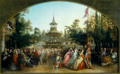„Taneční platforma v Cremorne Gardens“, 1864.