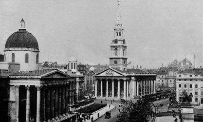 Národní galerie a kostel St Martin-in-the-Fields, Westminster, Londýn, c1910 1911
