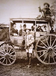 Buffalo Bill Cody (1846-1917) a jeho trenér Deadwood (č/b foto)