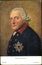 Umělec Ak Friedrich Veliký, Friedrich II Pruský, Ackermann 1653 (čb fotografie)