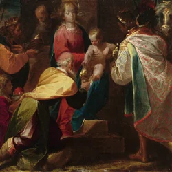Klanění tří králů, c. 1600.