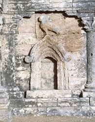 Pákistán, Taxila, Pohled na stúpu dvouhlavého orla starověké archeologické oblasti Sirkap (Seznam světového dědictví UNESCO