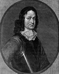 Portrét Johna Hampdena (cca 1595-1643), anglický politik, rytina