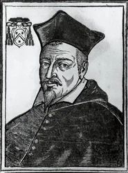 Portrét Pierra de Berulle (1575-1629), francouzský katolický teolog a kardinál, tisk