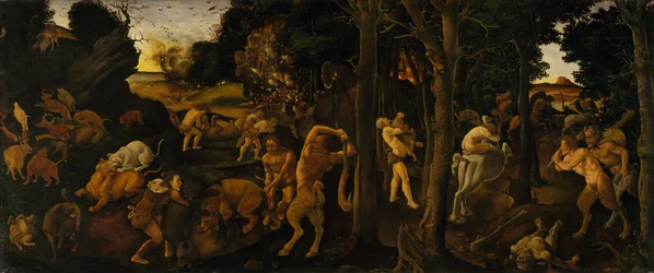A Hunting Scene, c.1494-1500 (tempera a olej převedeny na Masonite)