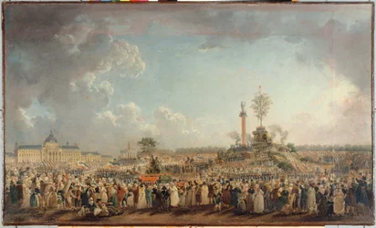 Slavnost Nejvyšší bytosti na Champ-de-Mars, kolem roku 1794 (olej na plátně)