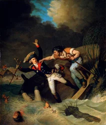 Smrt vévody Leopolda z Brunswicku během povodně v Brunswicku, Německo, 1785