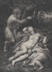 Satyr objevující spící Venuši s Amorem ležícím po jejím boku, 1801.