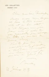 Autogram podepsaný Dr. Fritz Thurneyssen, Paříž a Les Collettes, 24. června 1908