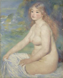 Blondýnka při koupeli, 1881