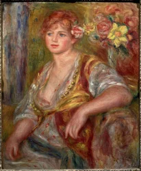 Blondýnka s růží (Portrét Andree Madeleine Heuschlingové), cca 1915 (olej na plátně)