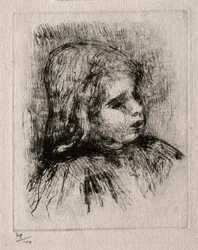 Claude Renoir, tři čtvrtiny vpravo, 1908.