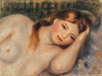 Akt, mladá dívka ležící v podobě busty, 1905