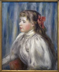 Portrét mladé dívky. Obraz Pierra Auguste Renoira (1841-1919), olej na plátně, kolem roku 1892. Francouzské umění