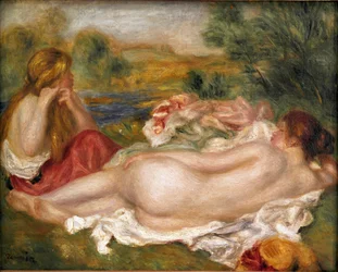 Dva koupající se. Obraz Pierre Auguste Renoir (Pierre-Auguste