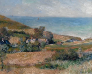 Pohled na mořské pobřeží poblíž Wargemont v Normandii, 1880.