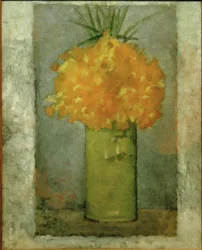 Kytice narcisů (Narcisy v zeleném květináči)