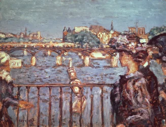 Pont des Arts, kolem roku 1905 (olej na kartě položené na dřevě)
