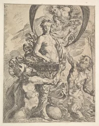 Jupiter, Pluto a Neptun nabízejí své bohatství Fortune, 1624.