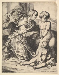Panna klečící před Kristem, 1610-42.