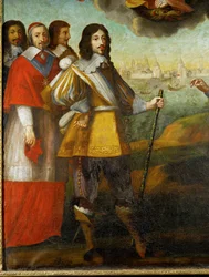 Vjezd Ludvíka XIII. do pevnosti La Rochelle... (olej na dřevě)