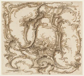 Kresba, kompozice ornamentu, asi 1745