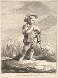Malý chlapec s kosou, z První knihy postav po porcelánech Manu..., 1757.