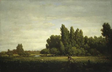 Louka ohraničená stromy, ca. 1845.