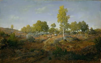 Cesta mezi skalami, kolem roku 1861 (olej na dřevě)