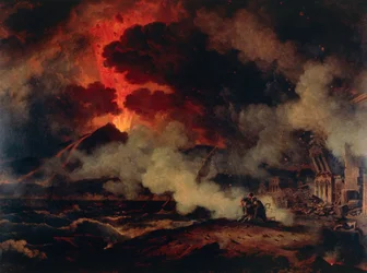 Erupce Vesuvu (olej na plátně)