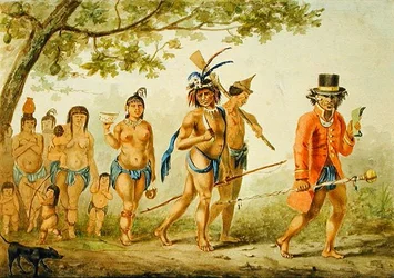 Pochod kmene, kolem roku 1839 (akvarel na papíře)