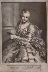 Madame de Pompadour, milenka francouzského krále Ludvíka XV., 18. století 1894