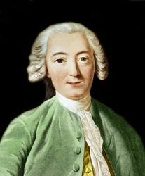 Rytina portrétu Claude-Adrien Helvetius (1715-1771) anglický filozof - rytina podle Pierra Michela Alixe