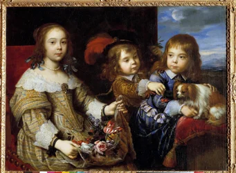 Děti vévody z Bouillonu Obraz Pierra Mignarda (1612-1695) 1647. Honolulu, Akademie umění