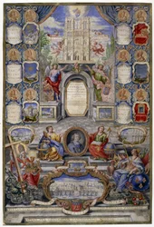 Alegorie kostela v Paříži u příležitosti odvolání Edit of Nantes dne 18. 10. 1685 otec Jouvency přednesl kázání na koleji v Clermontu v prosinci 1685 v medailonu pařížský archheveque, Harlay de Chanvallon, který povzbudil