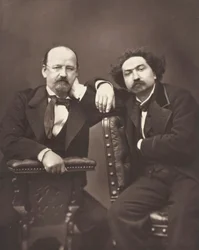 Émile Erckmann francouzský spisovatel, 1822-1899 a Alexandre Chatrian francouzský spisovatel, 1826-1890, c. 1876