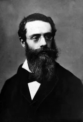 Francis Tattegrain (1852-1915), francouzský malíř fotografovaný Pierrem Petitem v letech 1880 až 1890, extrahováno ze sbírky Felix Potin, 500 současných celebrit, Painting France