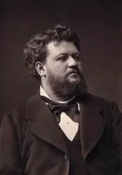 Portrét Jean Lassalle (1847-1909), francouzský barytonista. Fotoglyptie Goupil. Fotografie z konce 19. století od Pierra-Pepetita.