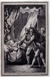 La Mandragore - v "" Příběhy a povídky ve verších "" Jean La Fontaine. 1776. Ilustrace P. P. Choffard.