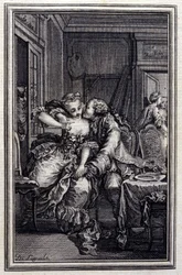 Les Remis - v "" Příběhy a povídky ve verších "" Jean La Fontaine. 1776. Ilustrace P. P. Choffard.