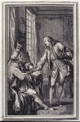 Les confeux indiscrets - v "" Příběhy a povídky ve verších "" Jean La Fontaine. 1776. Ilustrace P. P. Choffard.