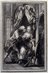 Nedorozumění - v „“Příběhy a povídky ve verších”” od Jean La Fontaine. 1776. Ilustrace P. P. Choffard.