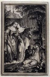 Mazet de Lamporechio - v "" Příběhy a povídky ve verších "" Jean La Fontaine. 1776. Ilustrace P. P. Choffard.