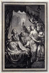Nikdy si nevšimneme všeho – v „Tales et nouvelles en vers“ od Jean La Fontaine. 1776. Ilustrace P.P. Choffard.