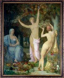 Podzimní malba od Pierra Puvise de Chavannes (1824-1898) 1864 Ne. 2,85x2,26 m Lyon, Muzeum výtvarných umění